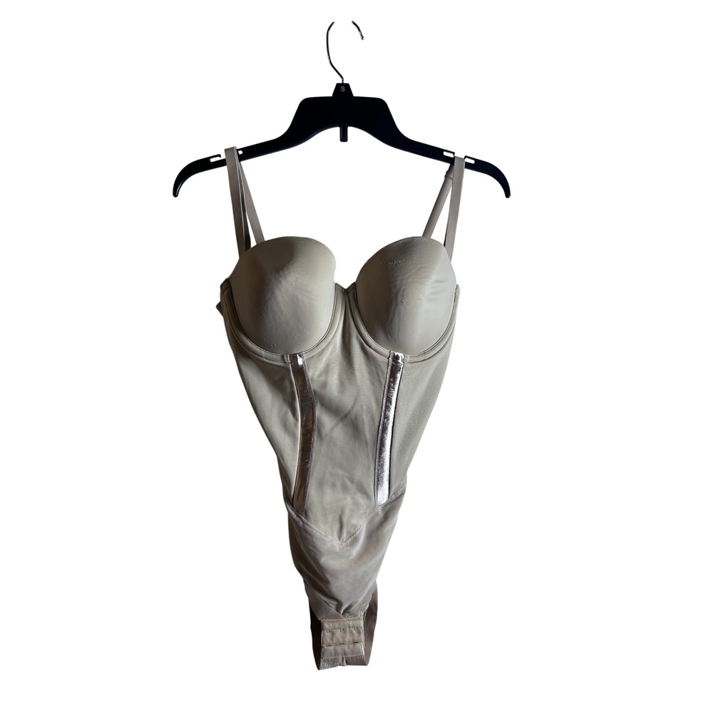 Flexees Shapewear Bodysuit 38B Beige Firm Control Underwire Womens